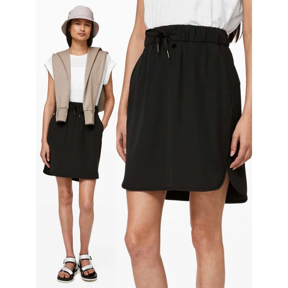 LULULEMON On The Fly Woven Skirt Sz 2 Black